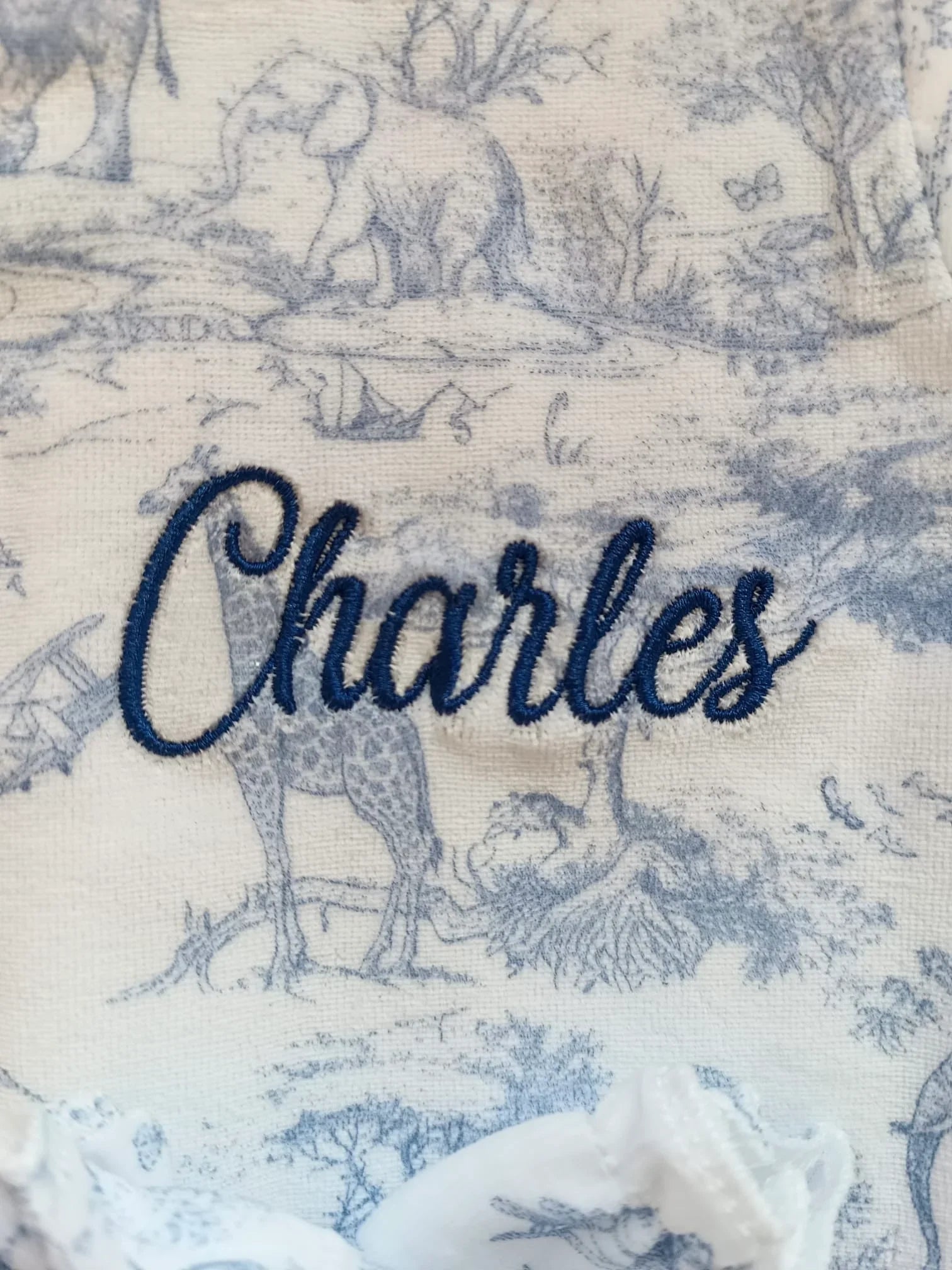 Pyjama bébé velours 3 pièces personnalisé – Safari