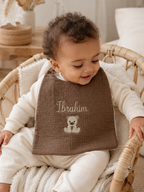Bavoir personnalisé bébé en gaze de coton