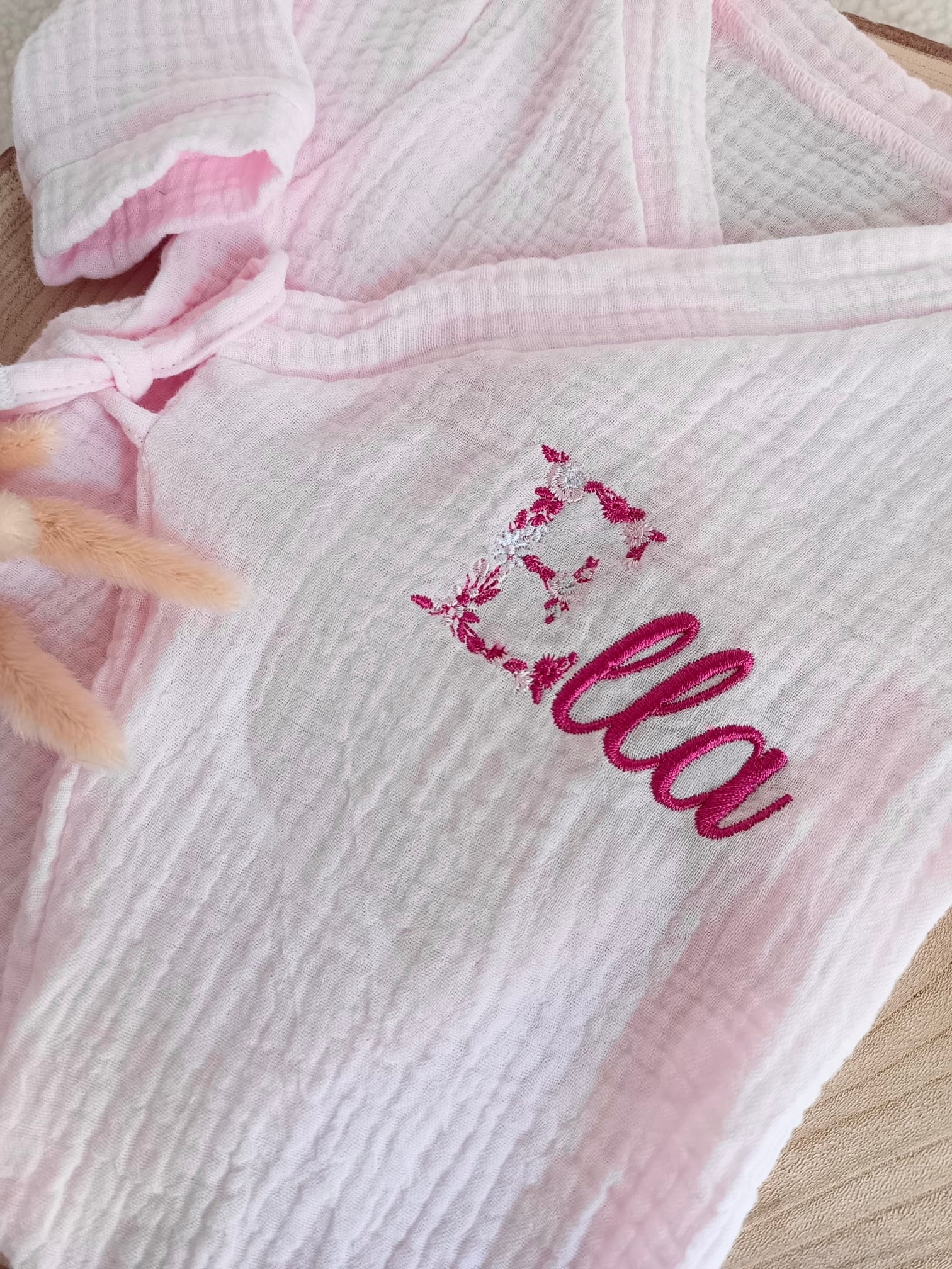 Pyjama cache cœur rose 100% coton