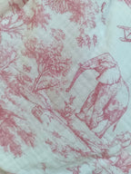 Doudou lapin en gaze de coton safari tons rose/fushia - personnalisable -