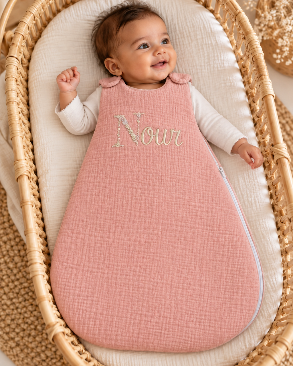 Gigoteuse personnalisée bébé en gaze de coton