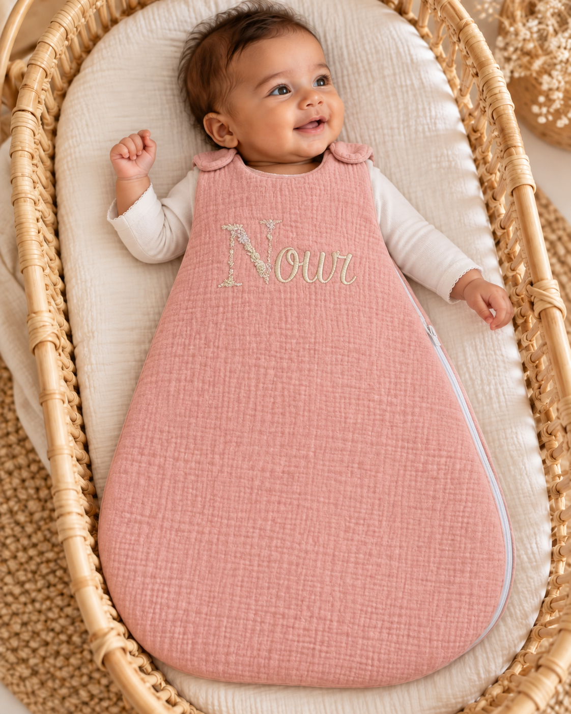 Gigoteuse personnalisée bébé en gaze de coton