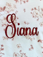 Pyjama naissance personnalisé velours – Fleur de coton (3 pièces)