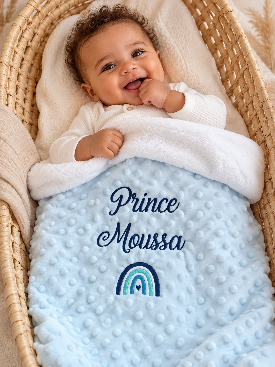 Couverture personnalisée bébé minky