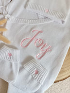 Combinaison blanche 100% coton, 3 pièces, 0/3 mois - personnalisable -