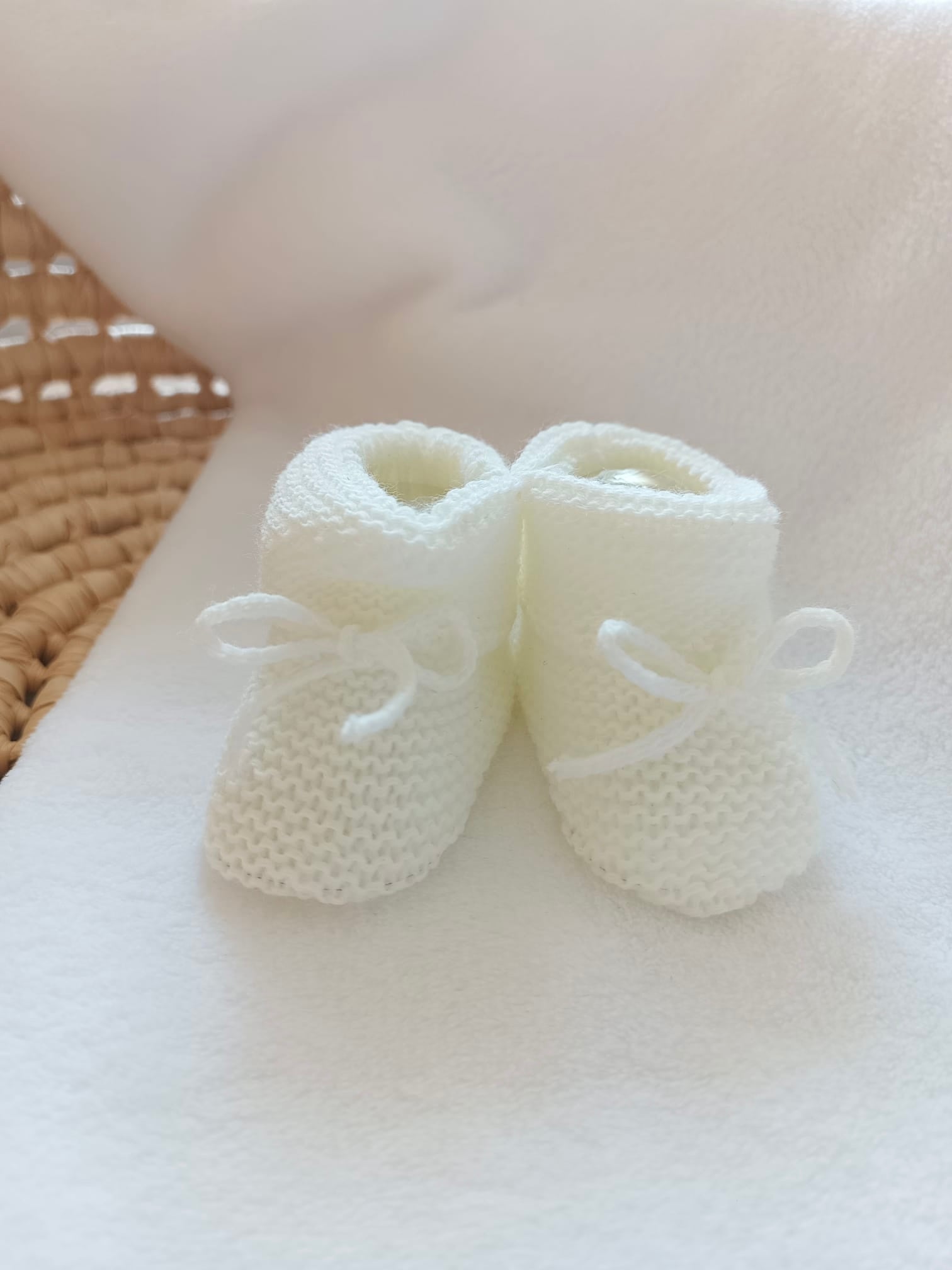 Chausson en maille crème