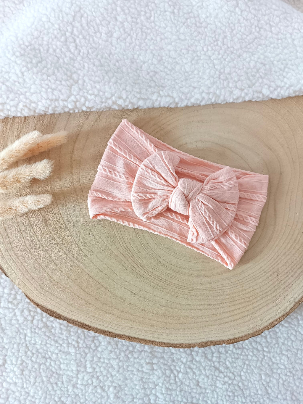 Lot bandeaux élastiques rose/motif fleurs/crème TU