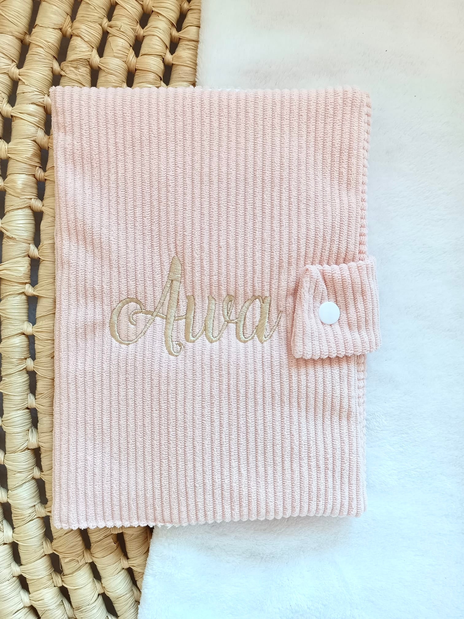 Protège carnet de santé personnalisé bébé - Collection Velours