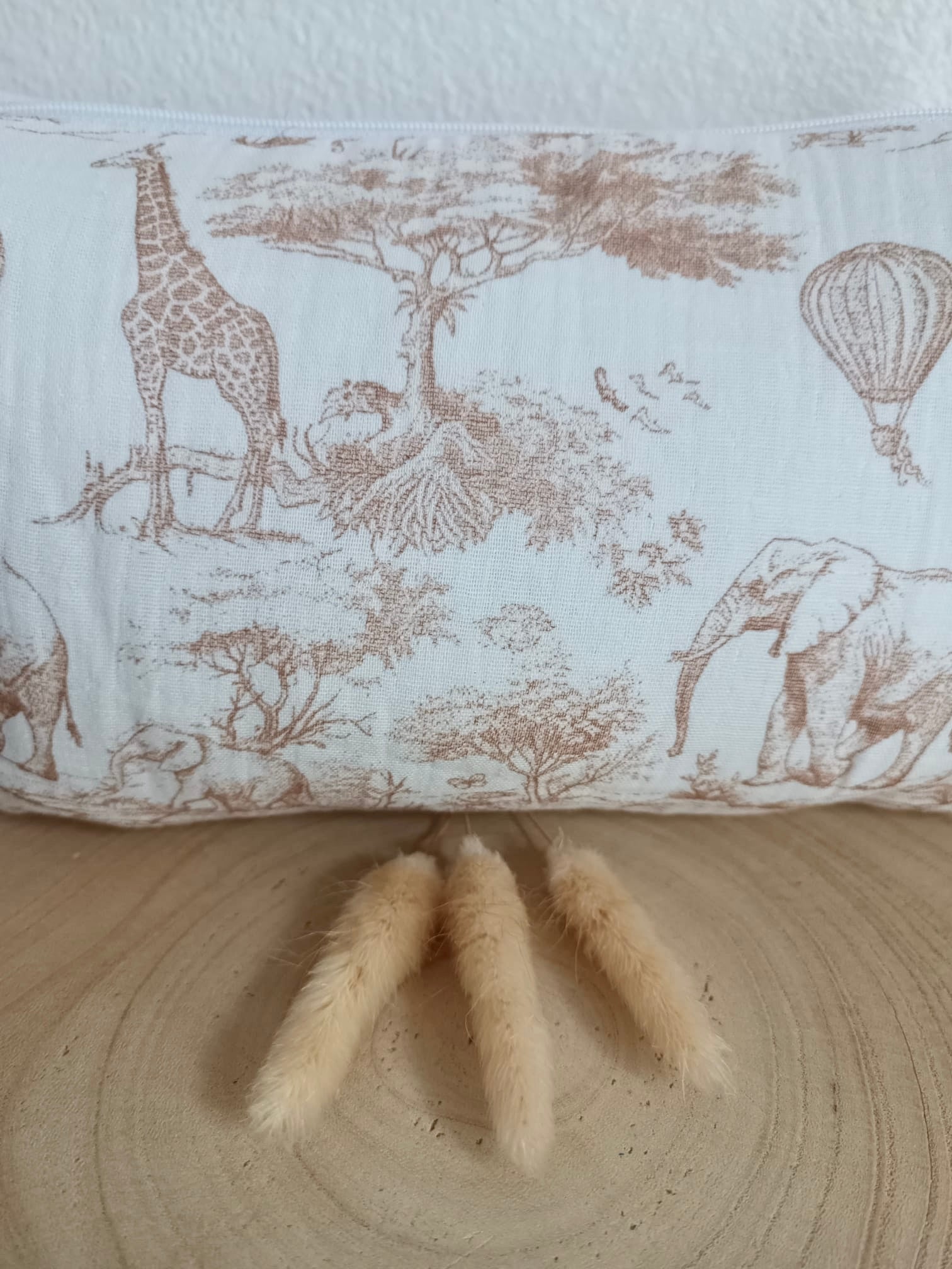 Trousse en gaze de coton safari tons beige - personnalisable -