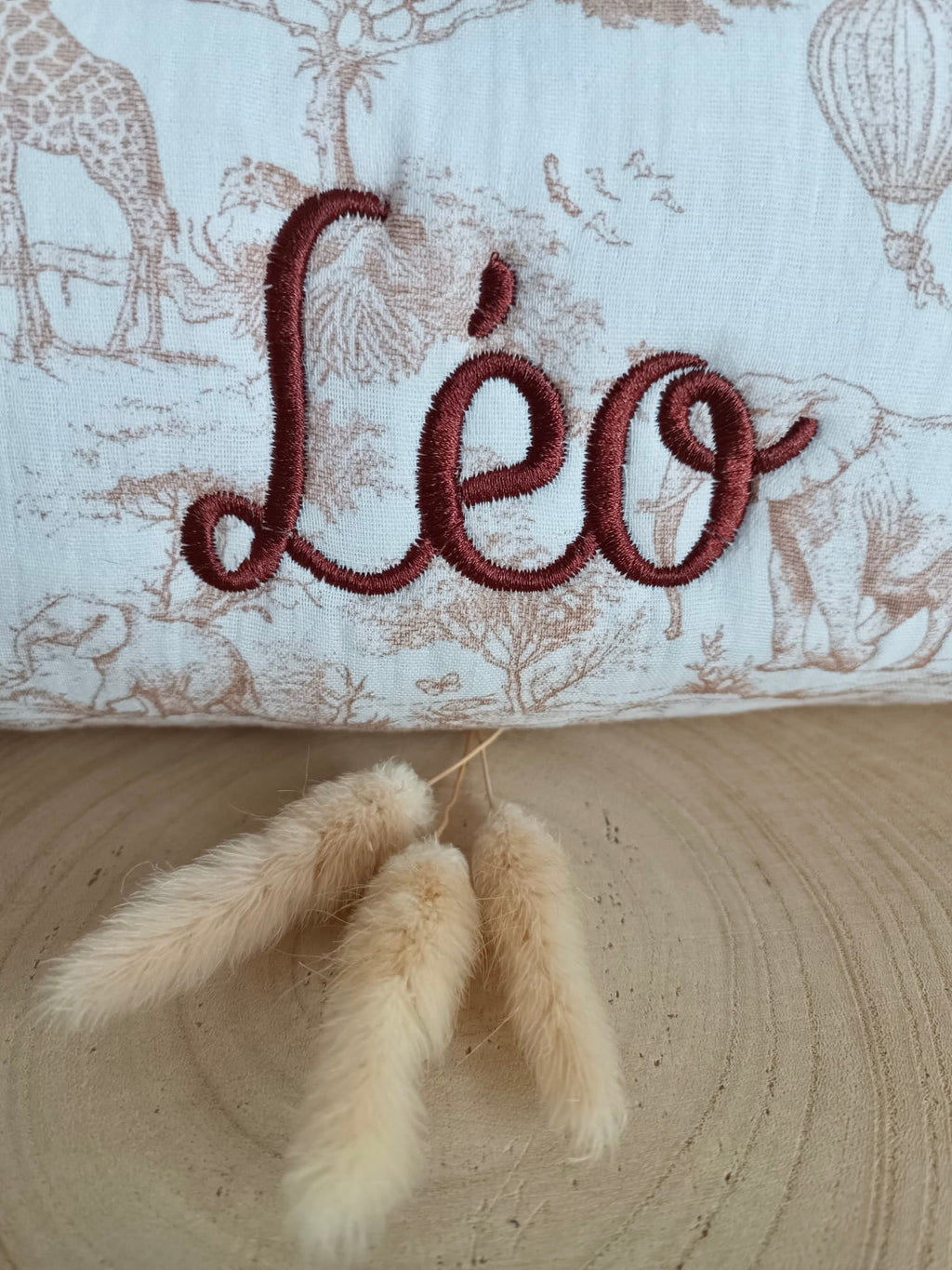 Trousse en gaze de coton safari tons beige - personnalisable -