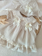 Ensemble fille 100% gaze de coton 3 mois au 24 mois