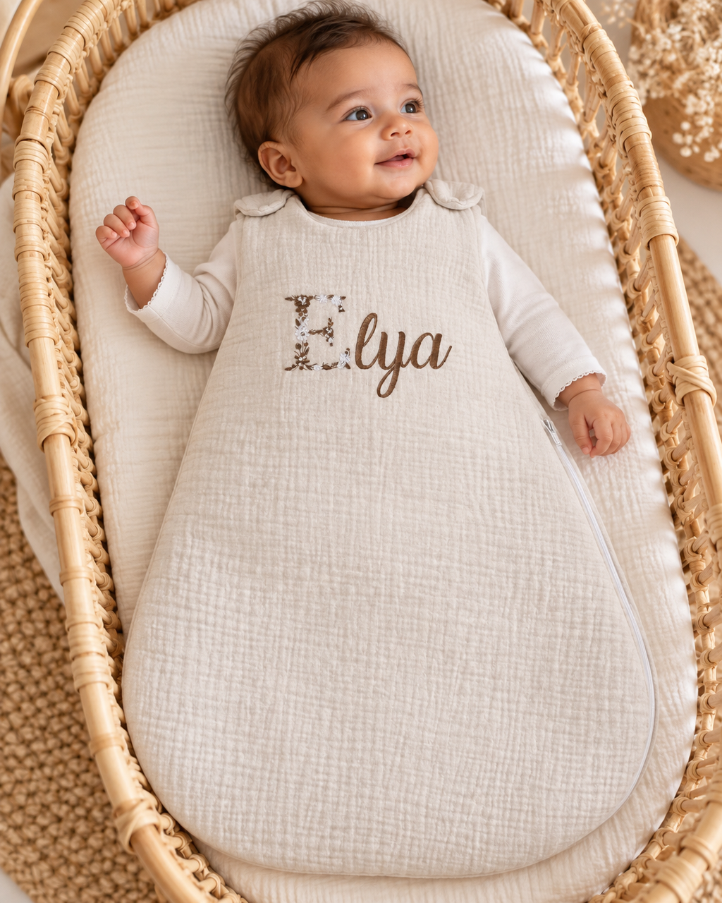 Gigoteuse personnalisée bébé en gaze de coton