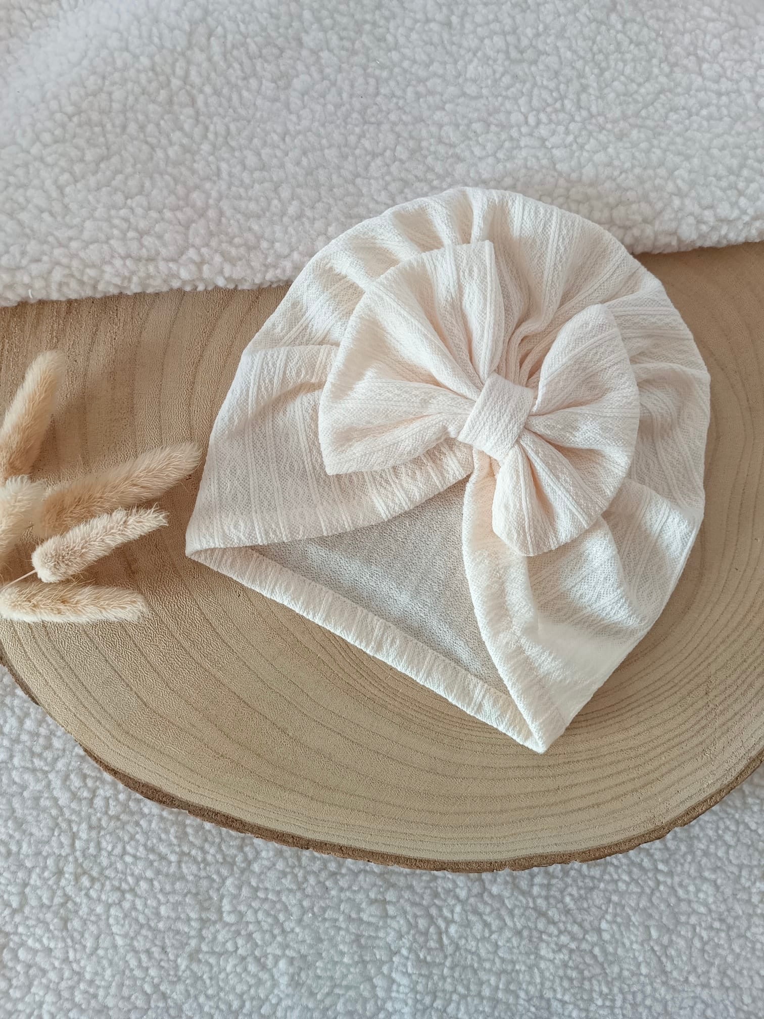 Lot turbans crème/beige/marron 0/6 mois