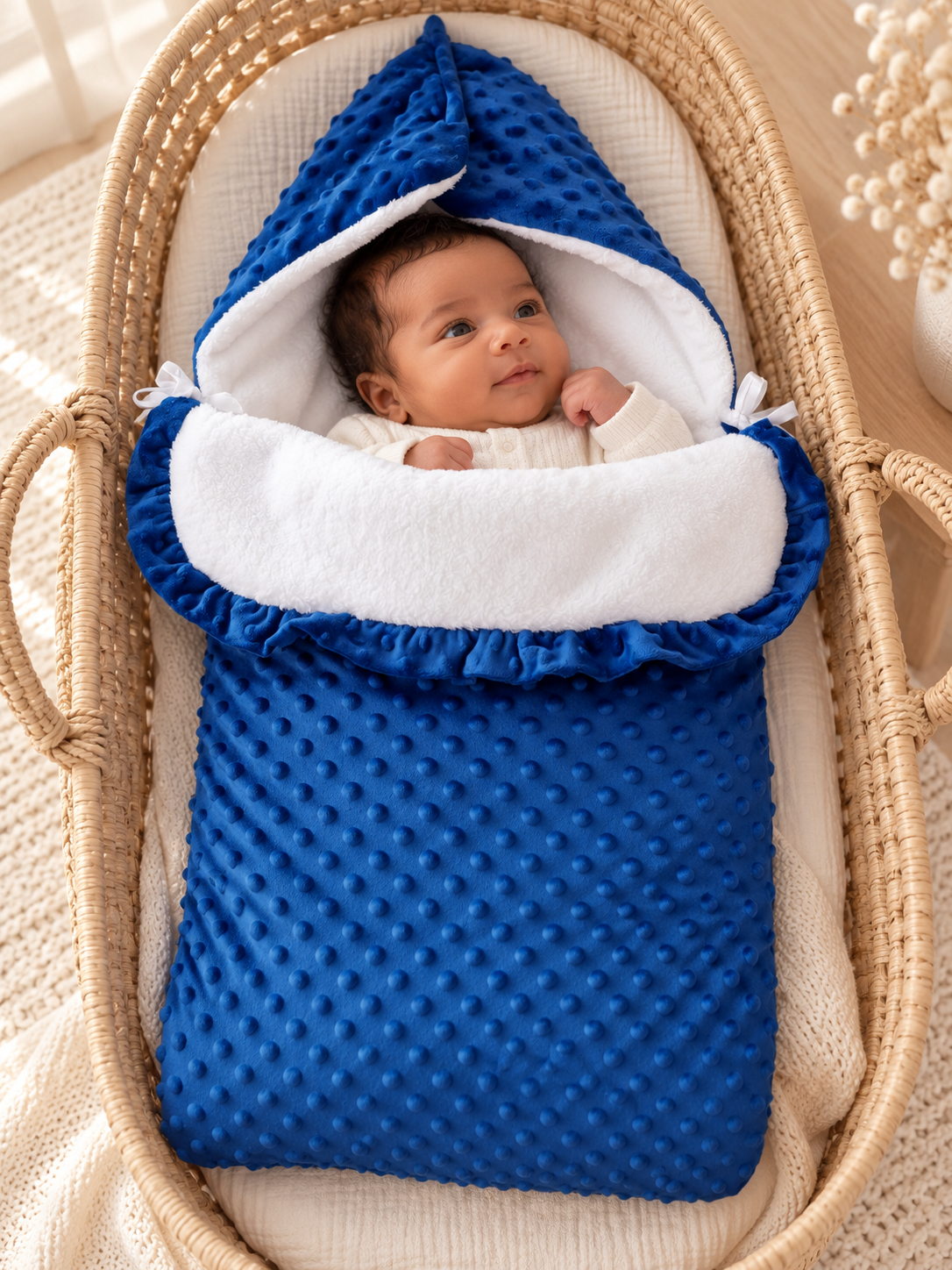 Nid d'ange bébé personnalisé minky