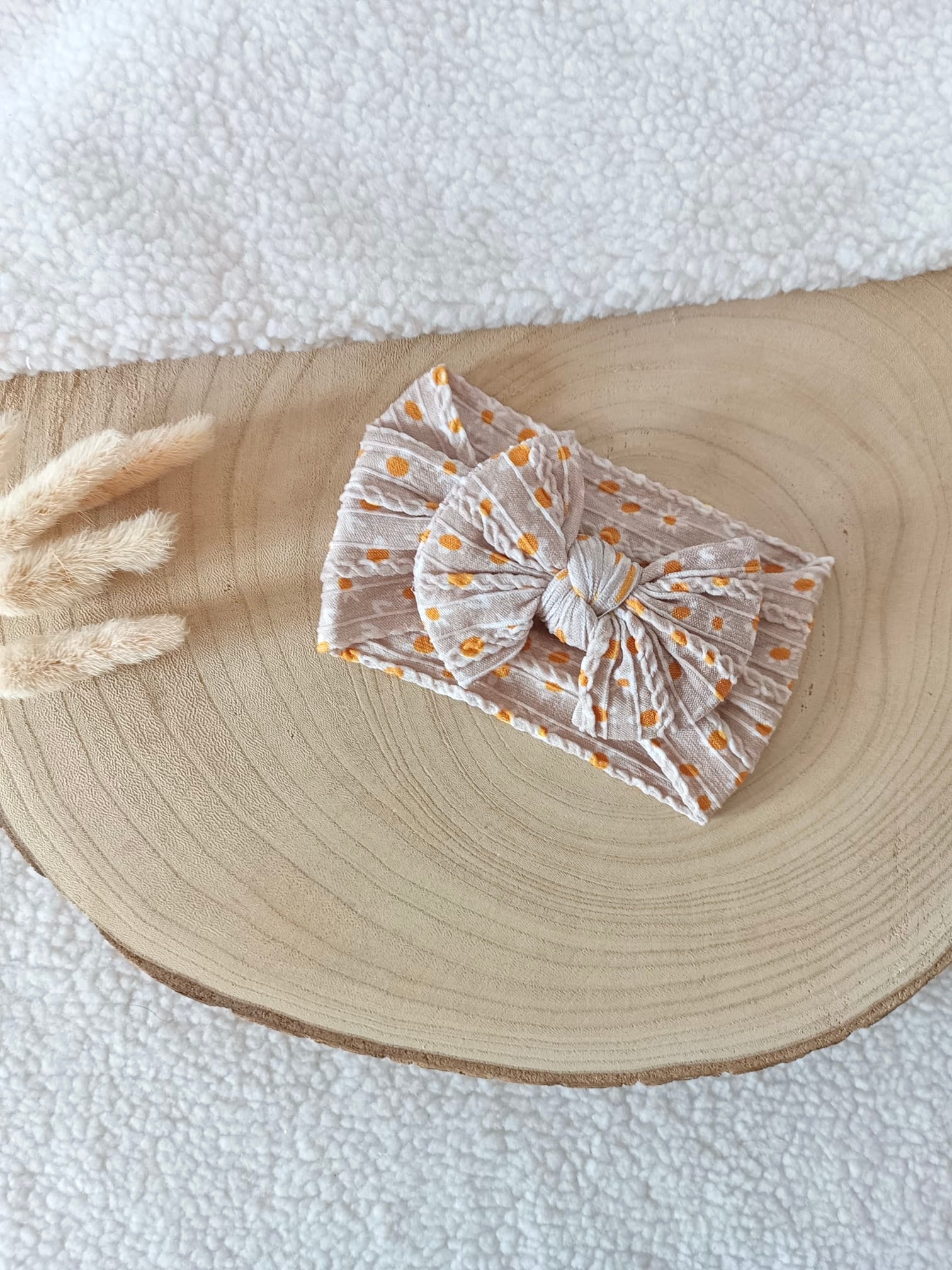 Lot bandeaux élastiques rose/motif fleurs/crème TU