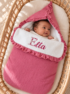Nid d’ange personnalisé bébé en gaze de coton
