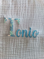 Trousse en gaze de coton bleu denim - personnalisable -