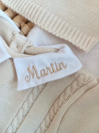 Ensemble naissance en maille personnalisé - Charme