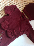Combinaison maille NOËL, croisé, 0/3 mois, 3 pièces - personnalisable - PLUSIEURS COULEURS -