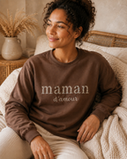 Pull Maman d'amour personnalisé - Broderie lettre fleuries