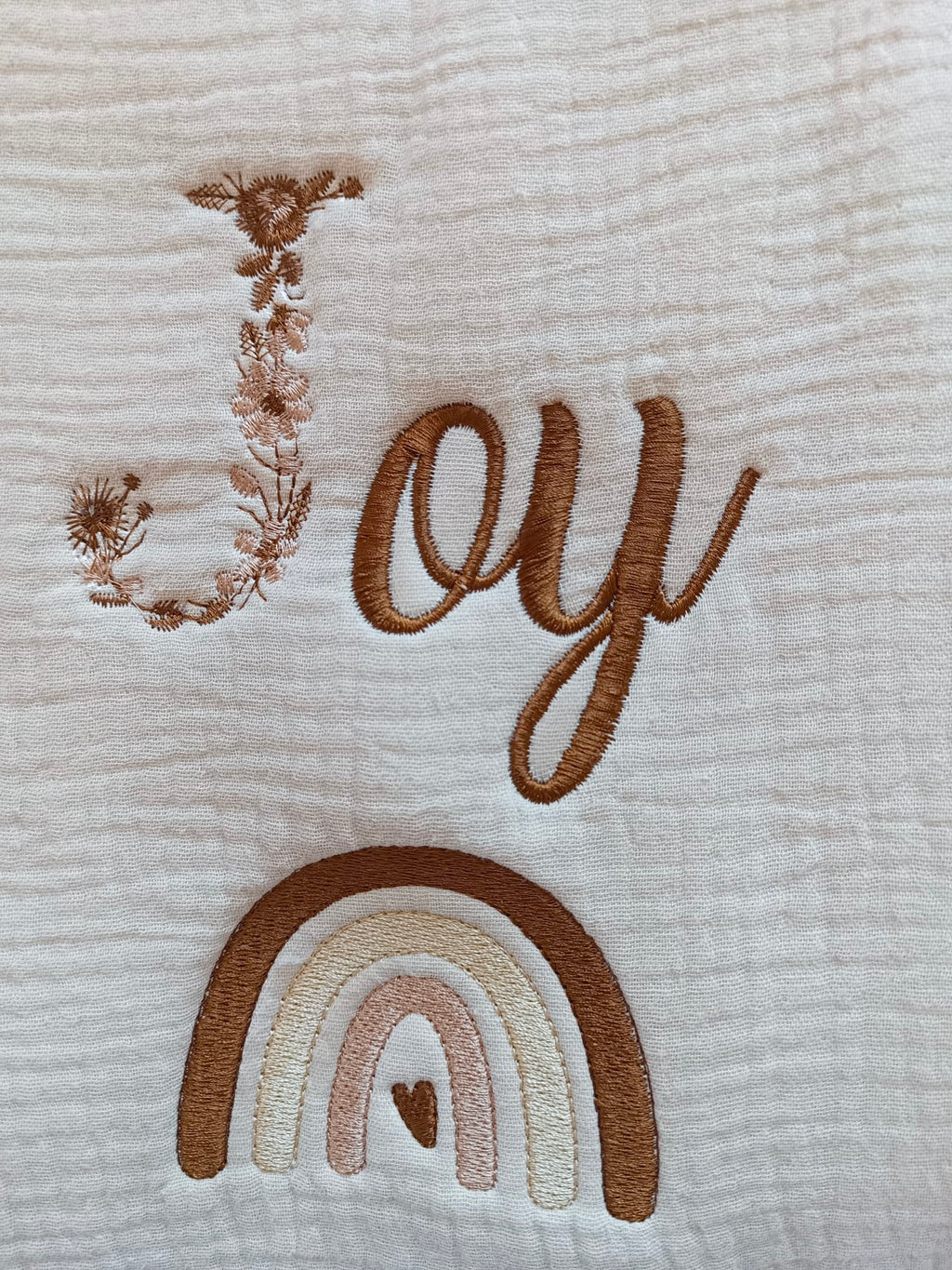 Couverture en gaze de coton et polaire beige - personnalisable -