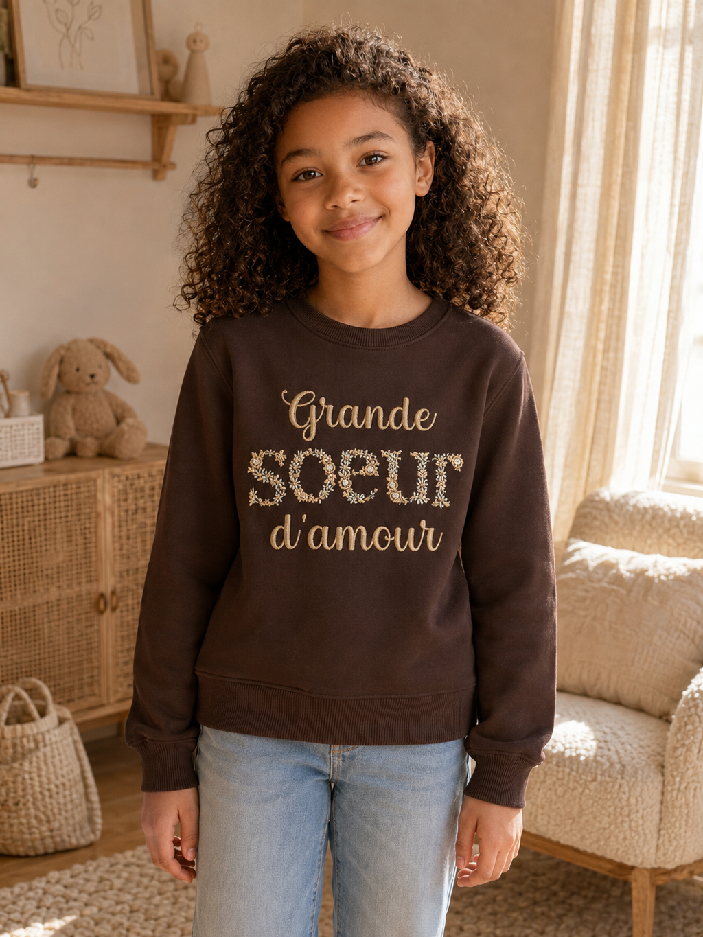 Pull enfant personnalisé - Petite soeur, Petit frère, Grande soeur, Grand frère
