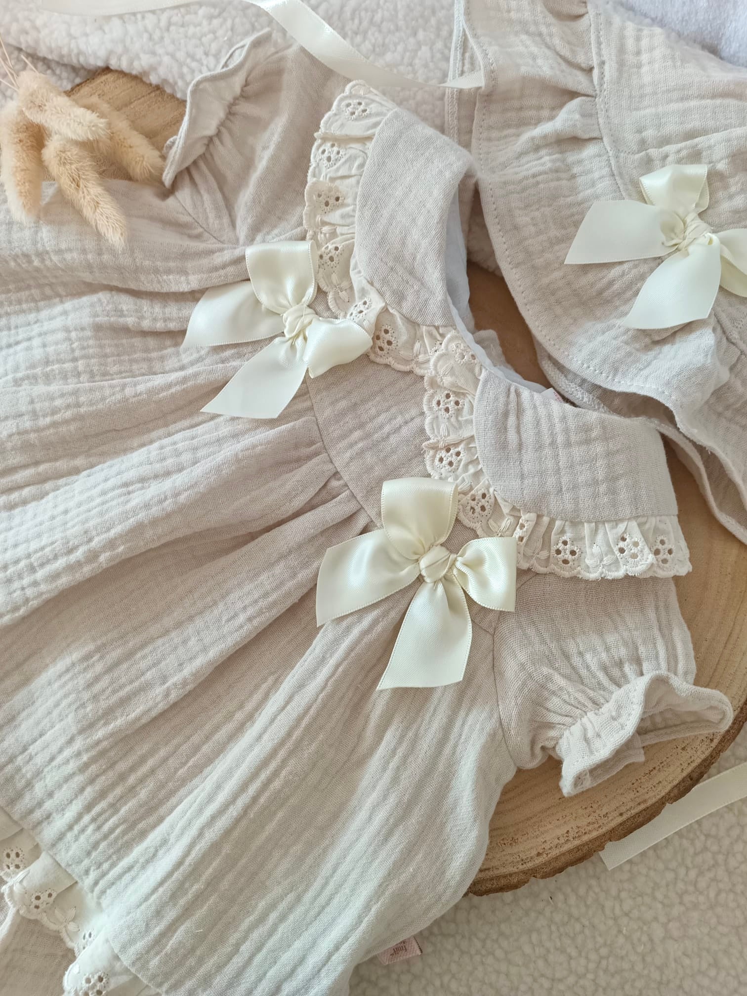 Ensemble fille 100% gaze de coton 3 mois au 24 mois