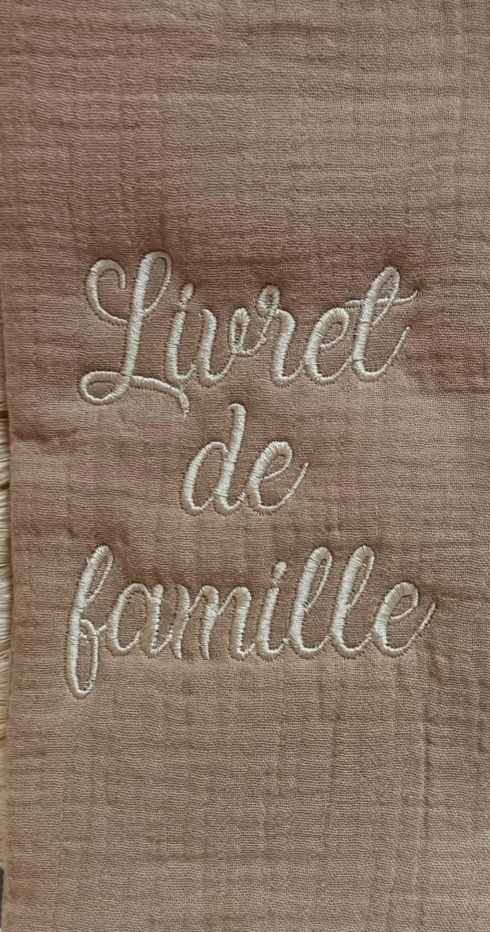 Protège livret de famille personnalisé en gaze de coton