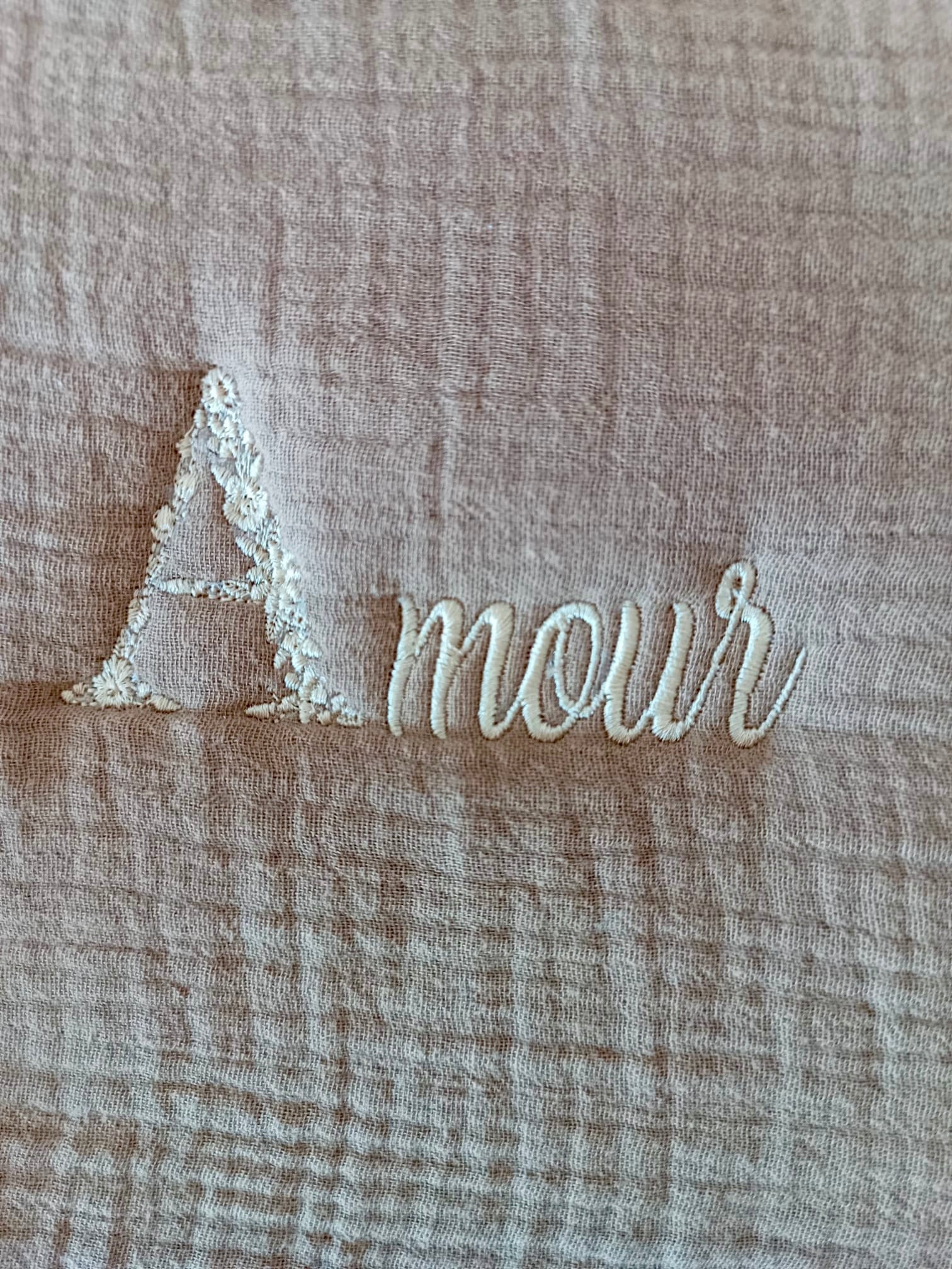 Trousse en gaze de coton marron - personnalisable -