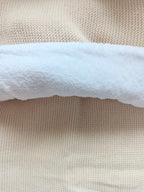 Couverture maille beige et polaire blanc - personnalisable -