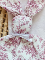 Doudou lapin bébé personnalisé en gaze de coton - Rêve d'Ourson