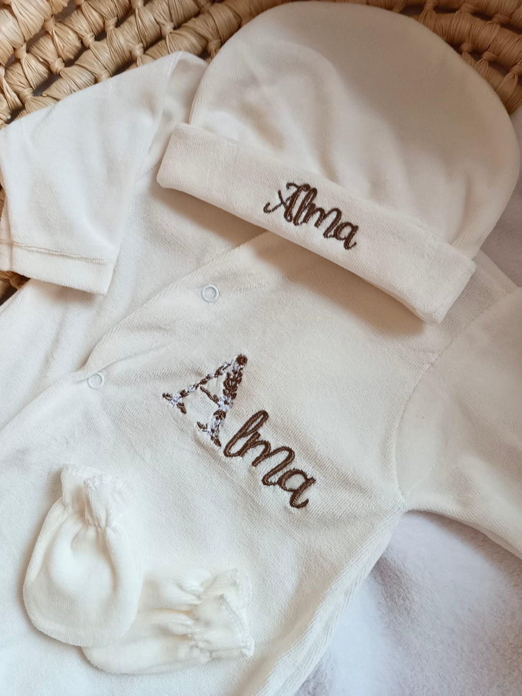 Dors bien velours crème, 3 pièces