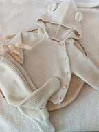 Tenue naissance beige 0/3 mois - avec oreilles de lapin - personnalisable -