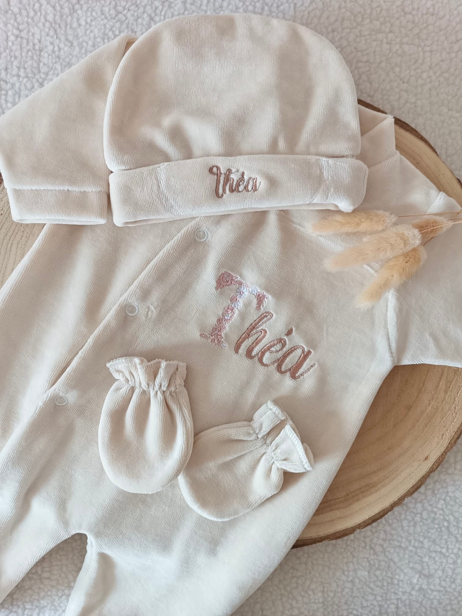 Dors bien velours beige, 3 pièces
