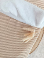 Couverture velours beige et polaire blanc - personnalisable -