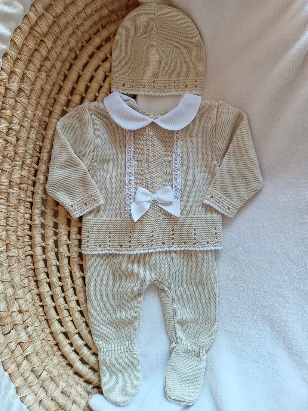 Ensemble naissance en maille personnalisé  – Douceur