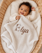 Couverture personnalisée bébé en gaze de coton