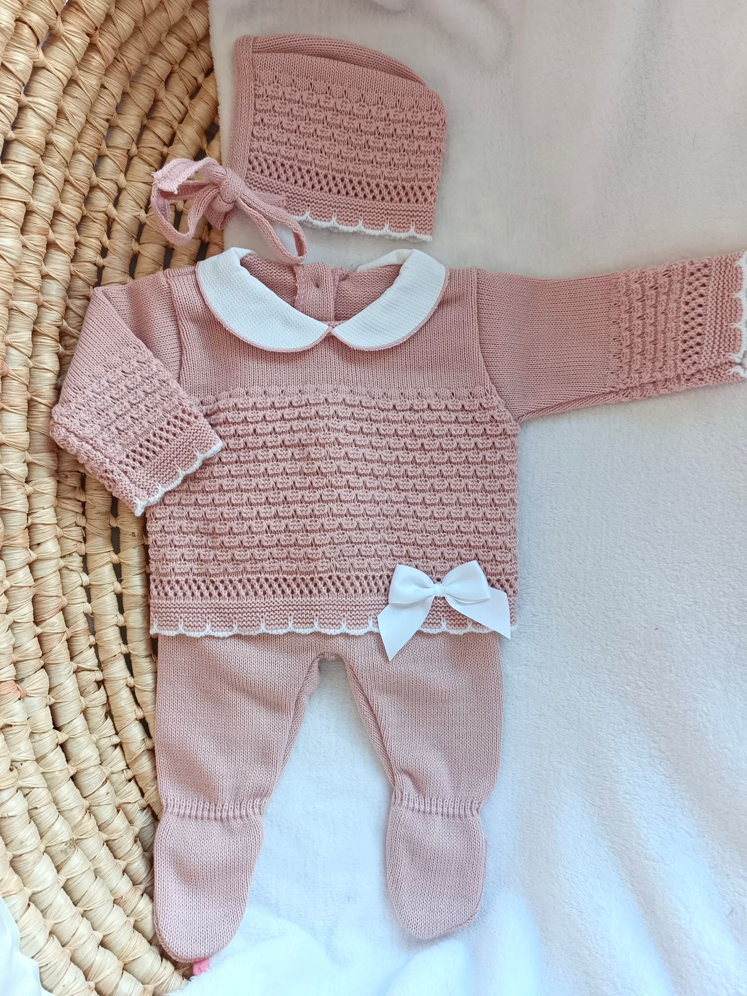 Ensemble naissance en maille personnalisé  – Petite Merveille