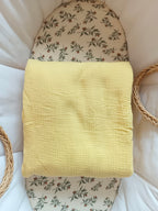 Couverture en gaze de coton et polaire jaune 90*90
