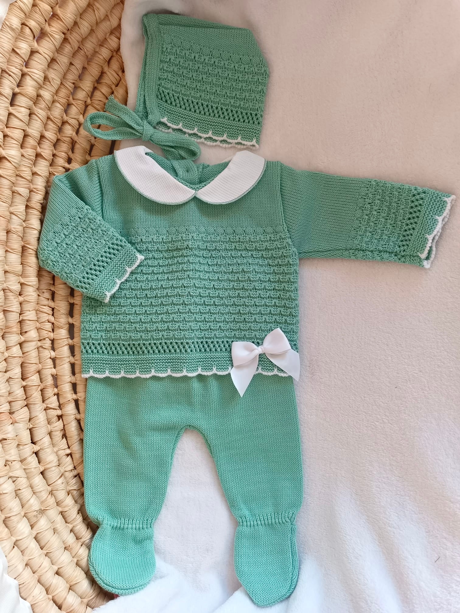 Ensemble naissance en maille personnalisé  – Petite Merveille