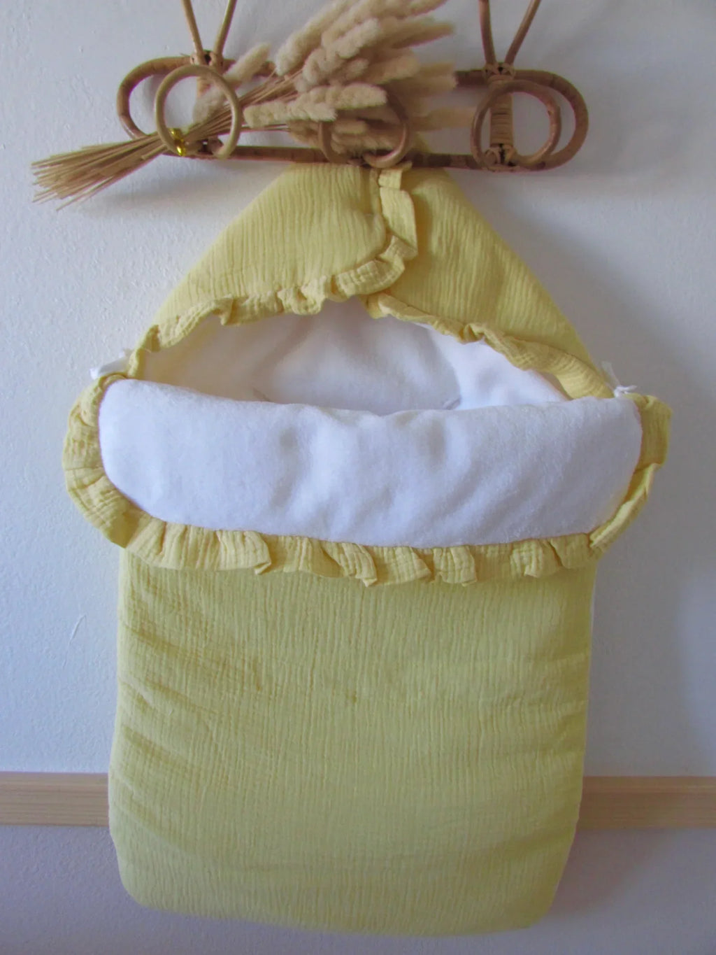 Nid d’ange personnalisé bébé en gaze de coton