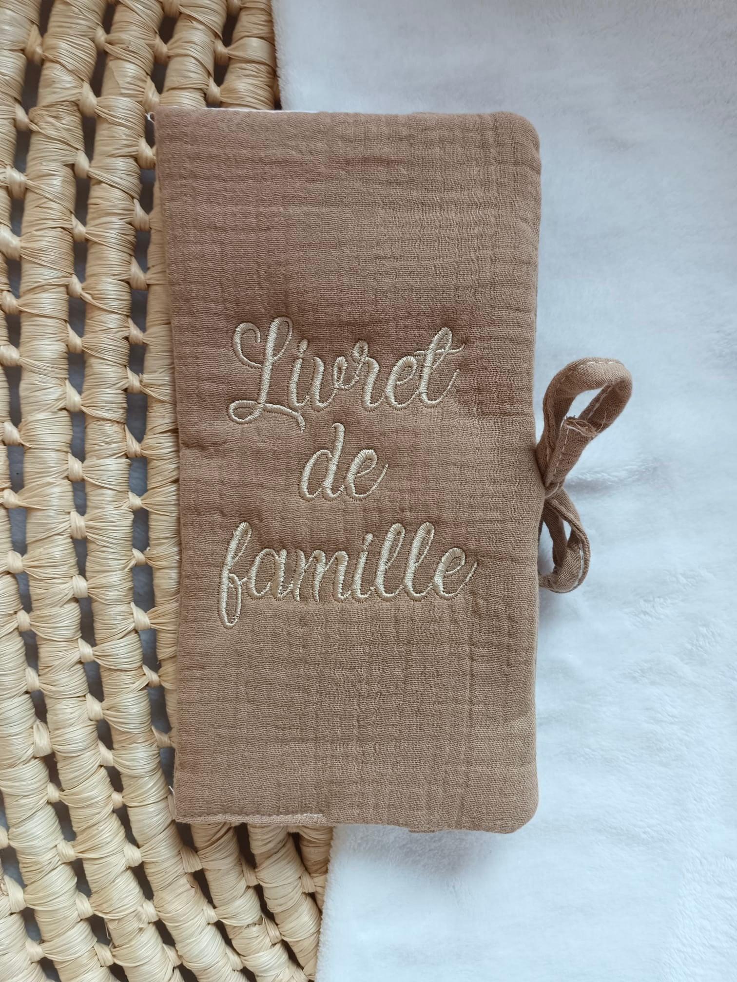 Protège livret de famille personnalisé en gaze de coton