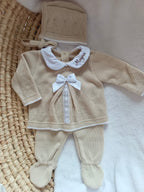 Ensemble naissance en maille personnalisé - Petit Amour