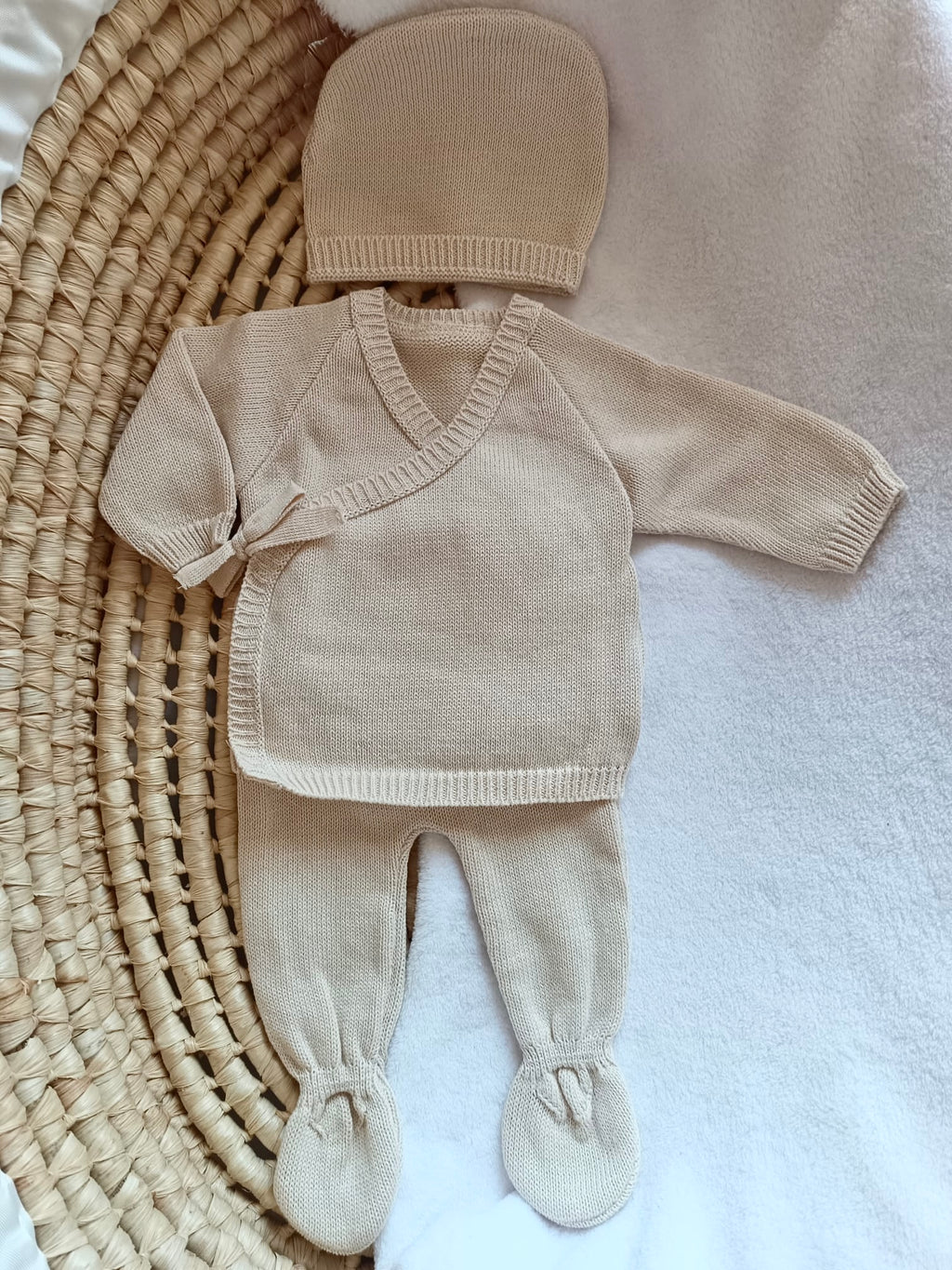 Tenue naissance 3 pièces 100% coton - 0/3 mois