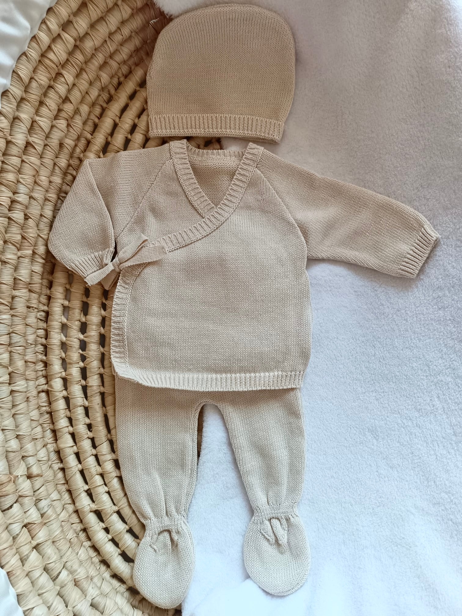 Tenue naissance 3 pièces 100% coton - 0/3 mois