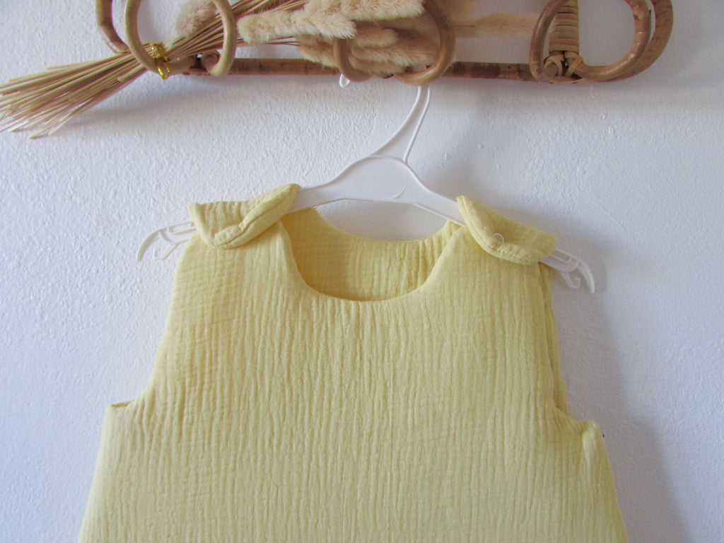 Gigoteuse molletonée en gaze de coton jaune