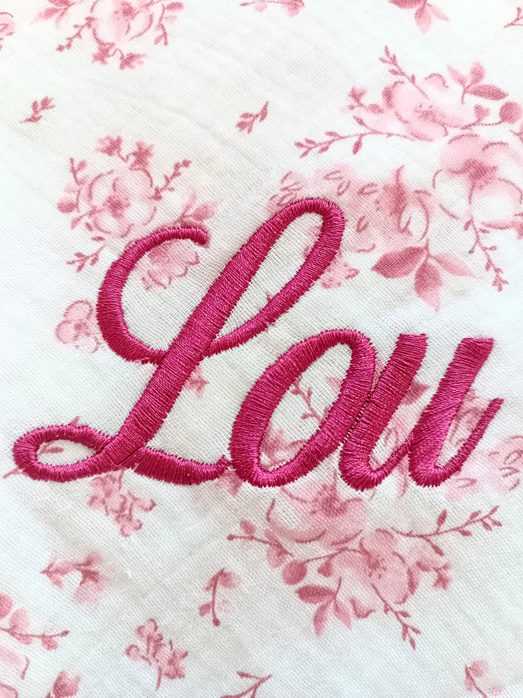 Lange personnalisé bébé en gaze de coton – Fleurs de coton