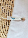 Attache tétine personnalisée bébé en gaze de coton