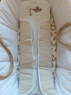 Tapis à langer en gaze de coton beige - personnalisable -