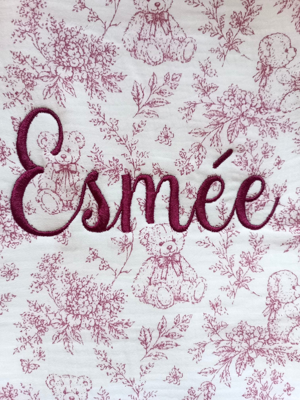 Couverture personnalisée bébé en gaze de coton – Rêve d’Ourson